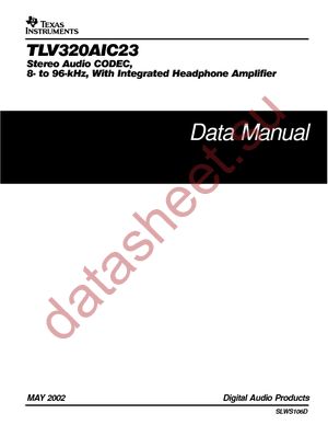 TLV320AIC23GQE datasheet  